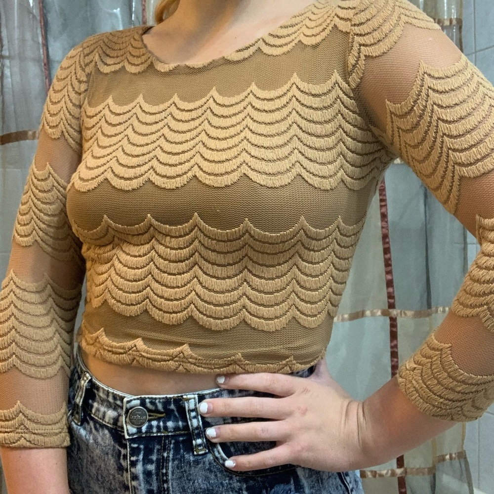 HenriGirl mesh crop long sleeve
